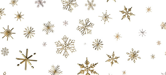 Gentle Snow Drift: Mind-Blowing 3D Illustration of Falling Holiday Snowflakes