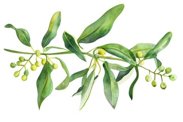 A picture of a branch with lush green leaves, suitable for nature or environmental themes