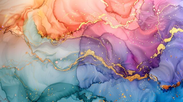 Baroque kintsugi watercolor, Through the shimmering holographic veil, inspiration is revealed in its purest form, igniting the imagination and fueling the creative spirit within us all., flashy color