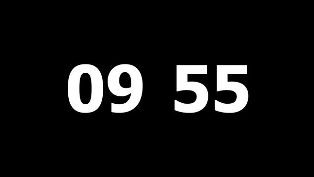 10 Minute Digital Countdown Timer Overlay, Minimalist White Numbers on Black, Accurate Real-Time Stopwatch for Fitness, Streaming & Events