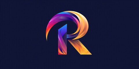 A colorful letter R stands out against a dark background, perfect for highlighting or emphasizing the concept of 'R' in various contexts