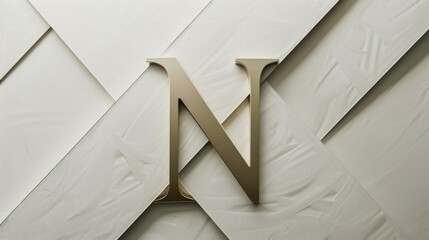 A close-up shot of the letter N on a wall, ideal for use in educational or decorative settings