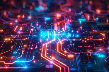 Obraz premium Cyber Security Data Transfer illustration created with Generative AI