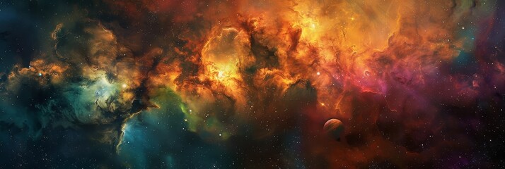 Cosmic Eruption:An Interstellar Spectacle of Primordial Hydrogen,Diffuse Clouds of Interstellar Gas,and Swirling Celestial Dust Forming Nascent Celestial Forms in a Grandiose Interstellar Composition