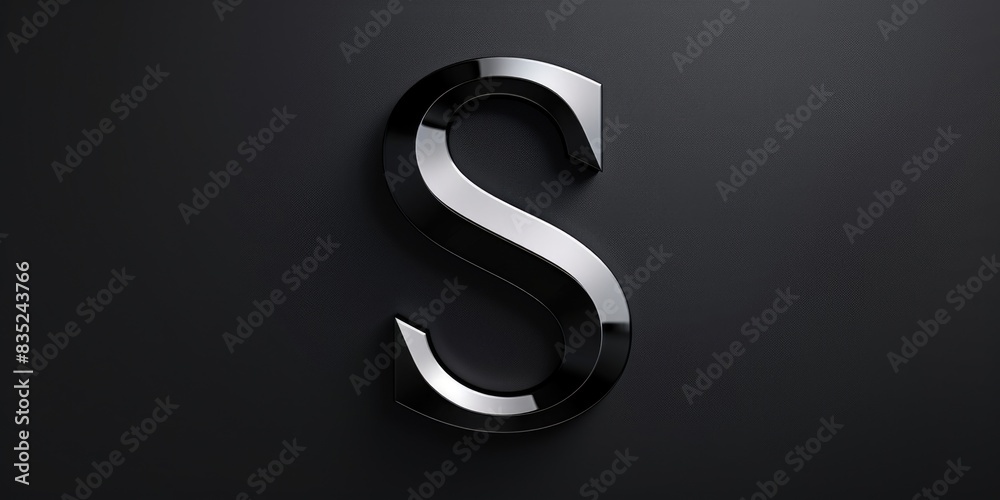Aufkleber a simple design featuring a black and silver letter s on a black background, suitable for use in gra