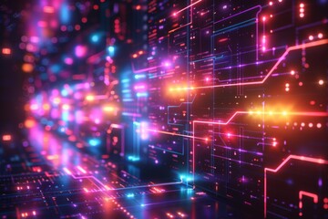 Obraz premium Cyber Security Data Transfer illustration created with Generative AI