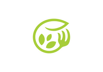 fork with leaf logo design. icon symbol for health restaurant food