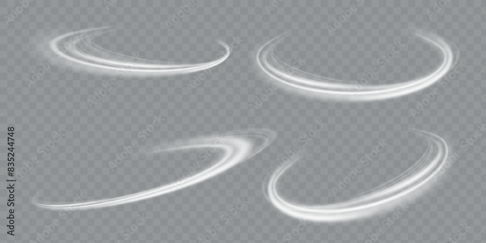 Poster glowing white spiral. speed ​​abstract lines effect. rotating shiny rings. glowing circular lines. g