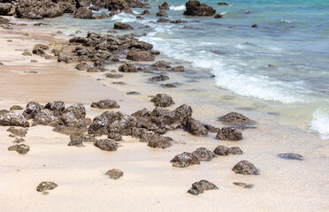 Stones on the seashore as a background