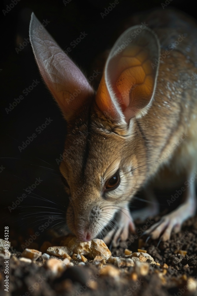 Poster a close-up shot of a mouse enjoying its meal