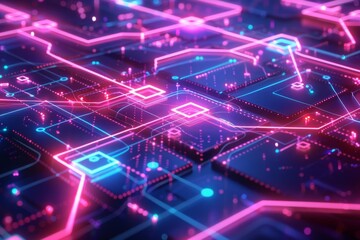 Fototapeta premium Cyber Security Data Transfer illustration created with Generative AI