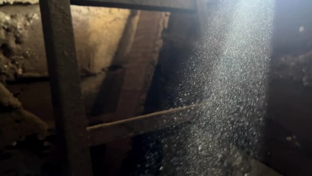 dust in the basement on the sunbeam