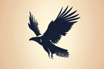 Obraz premium A black bird soaring through the air with its wings extended, great for use in nature or wildlife related contexts