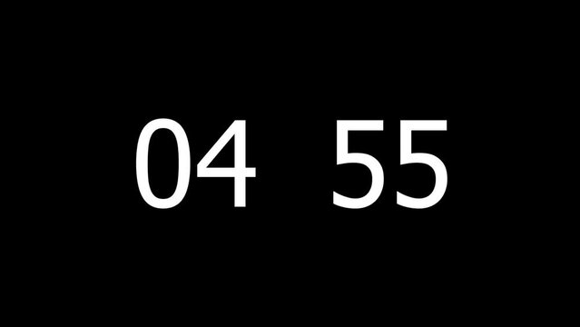 5 minutes timer on black