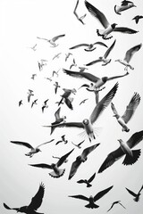 Fototapeta premium A group of birds soaring through the sky