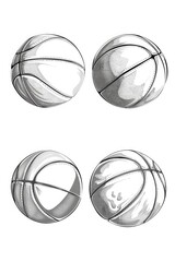 Obraz premium A close-up view of a basketball ball on a white background, suitable for sports-related themes or as a design element