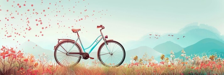 Fototapeta premium bicycle vector background with space area for text