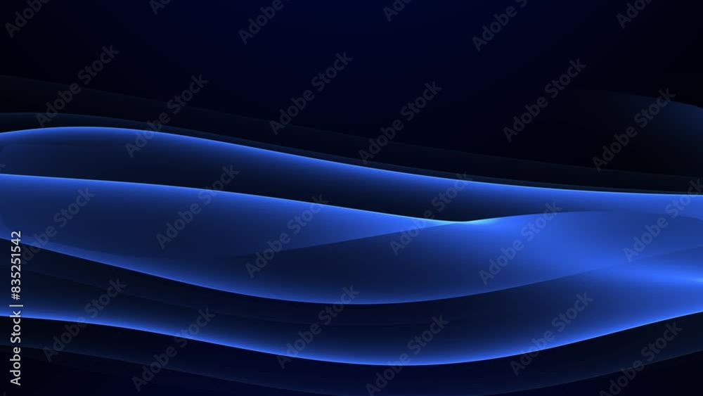 Wall mural abstract colorful wavy background in dark blue on black backdrop. modern colorful wallpaper. seamles