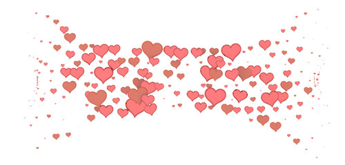 realistic isolated heart confetti on the transparent background for decoration and covering. Concept of Happy Valentine's Day, wedding and anniversary