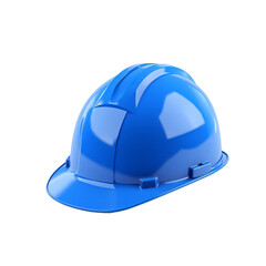 Fototapeta premium blue construction hat on an isolated white background