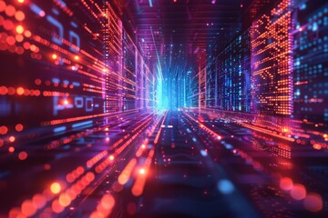 Cyber Security Data Transfer illustration created with Generative AI