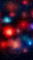 Fototapeta premium New Year atmosphere, colorful fireworks