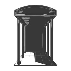 Silhouette subway entrance black color only