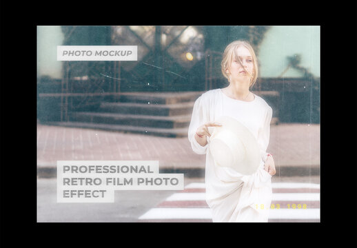 Film Vintage Frame Old Retro Photo Effect Paper Texture Template Mockup Overlay Style Printed