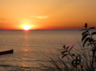 Sunset on the Baltic Sea in Markgrafenheide near Rostock