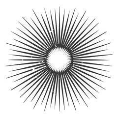 Obraz premium Silhouette Vintage sunburst black color only