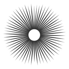 Naklejka premium silhouette vintage sunburst black color only