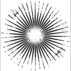 Obraz premium silhouette vintage sunburst black color only