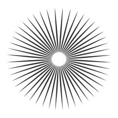 Obraz premium silhouette vintage sunburst black color only