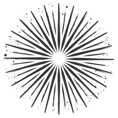 silhouette vintage sunburst black color only