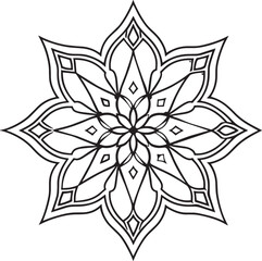 abstract geometric ornament design black and white illustration