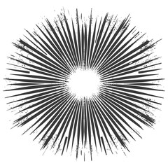 Fototapeta premium silhouette vintage sunburst black color only