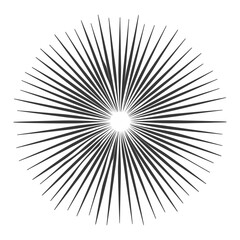 Fototapeta premium silhouette vintage sunburst black color only