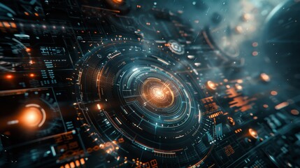 Modern Technology Concept: Technology background, graphical user interface