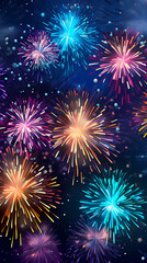 Obraz premium New Year atmosphere, colorful fireworks