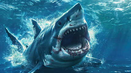 Obraz premium Superb Dangerous shark underwater