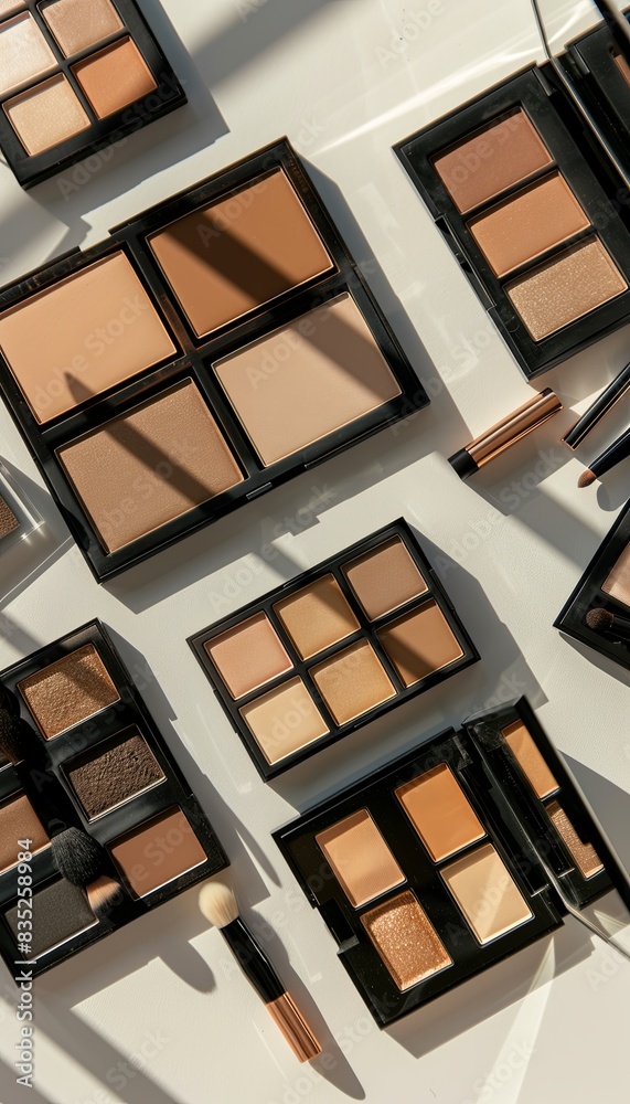 Aufkleber A collection of contouring and highlighting palettes in various shades and sizes. Generative AI