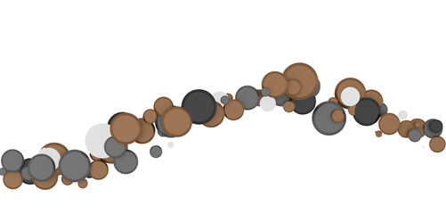  Colorful assorted confetti with serpentine on white