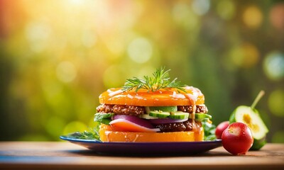 sandwich with tomato and cheese, beautiful, photography, realistic, natural light, colorful, food art, object photography, still life food photography, ultra hd, bokeh