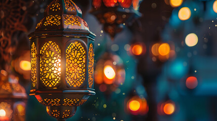 Goat Qurban Eid al adha mubarak festival islamic background, Witness heartfelt Eid celebration moments during Bakra Eid as people participate in age-old traditions, Arabic lantern design