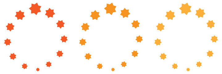 Stars surrounded by yellow circles vector , isolated on white background ,Vector illustration EPS 10