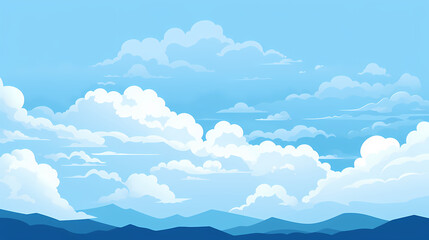 Simple cartoon illustration of white clouds in the sky
