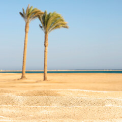 Summer background of sand and landscape of sea. 