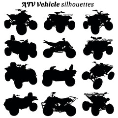 ATV Vehicle silhouette vector illustration set © Ascreator