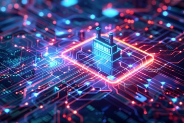 Fototapeta premium Cyber Security Data Transfer illustration created with Generative AI