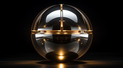 A reflective liquid metal sphere floating in a dark void, creating a minimalist and striking visual for sophisticated designs